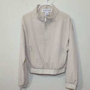 Violet Skye Cream Quarter-Zip Pullover Girls Size M 8